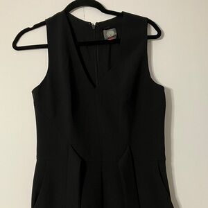 Vince Camuto Woman’s Black Body Suit Polyester Side Pockets Size 8